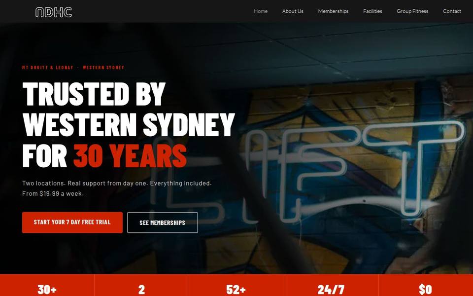 New Dimensions Health Club website