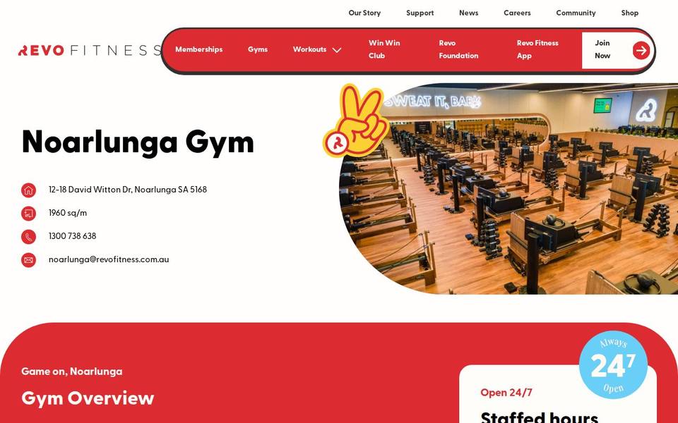 Revo Fitness Noarlunga website