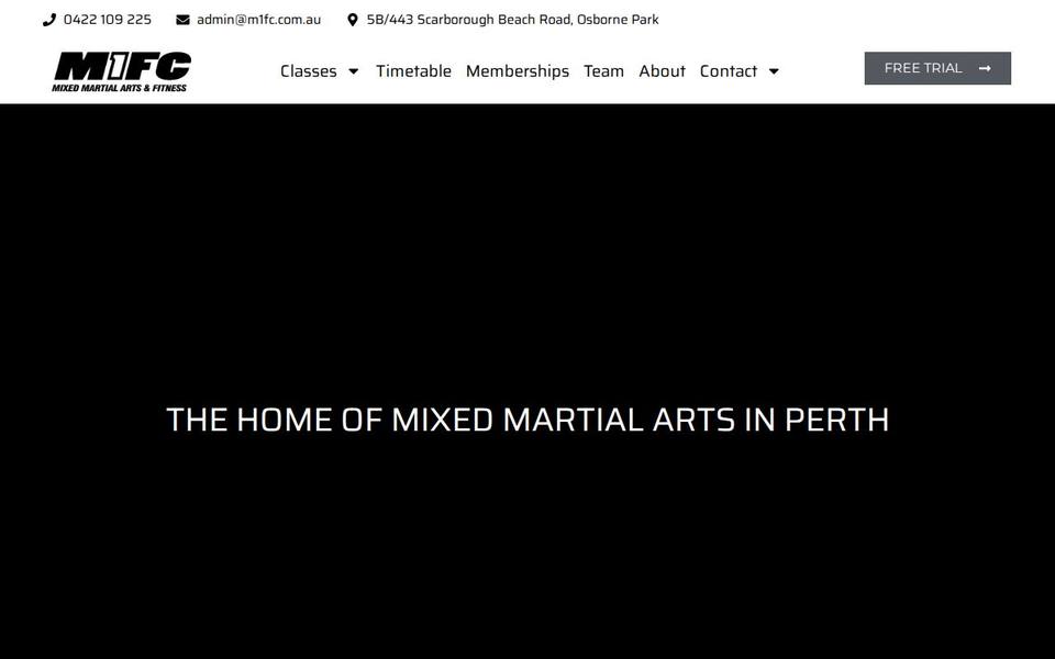 M1FC Mixed Martial Arts website