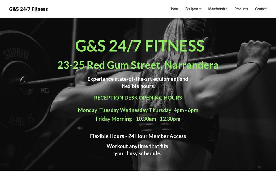 G&S 24/7 Fitness website
