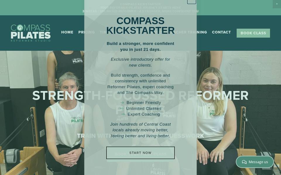 Compass Pilates website