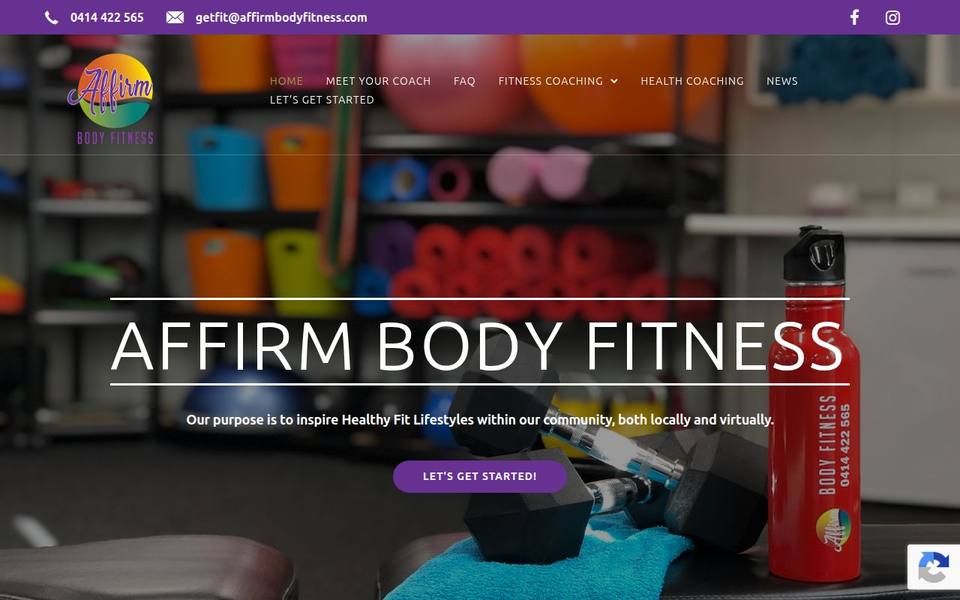 Affirm Body Fitness Pty Ltd website