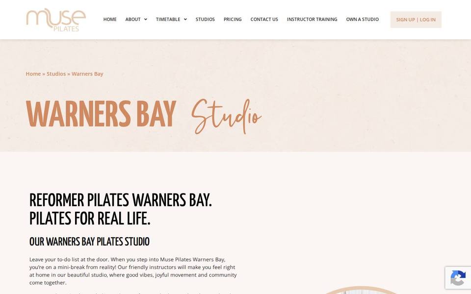 Muse Pilates Studio website