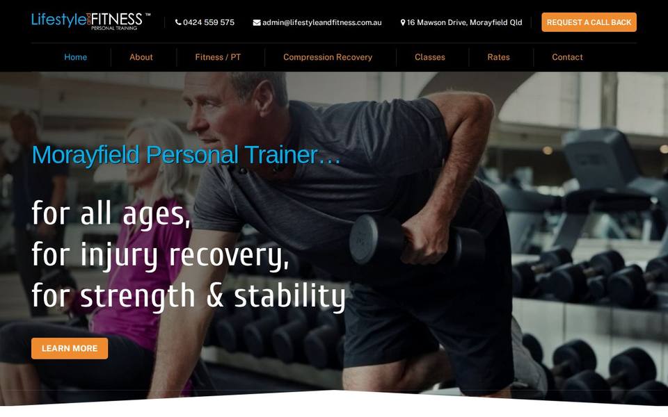Lifestyle and Fitness Personal Training website