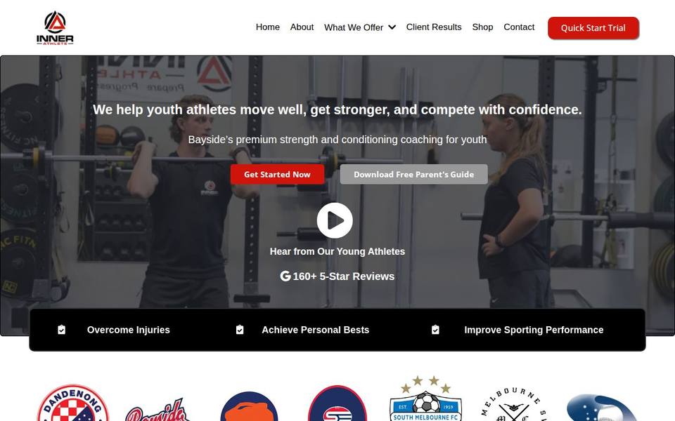 Inner Athlete Performance website