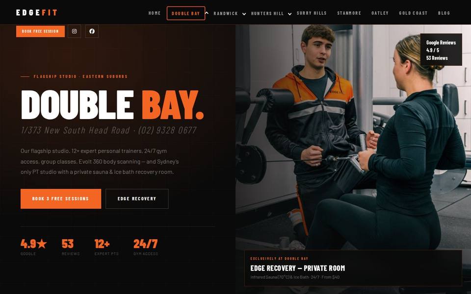 Edge Fit Double Bay website