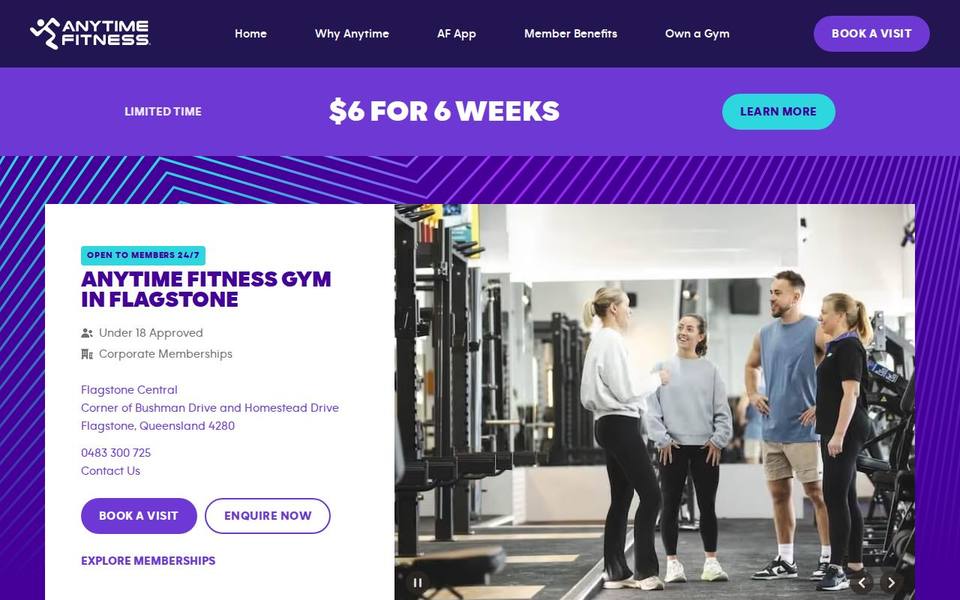 Anytime Fitness Flagstone website