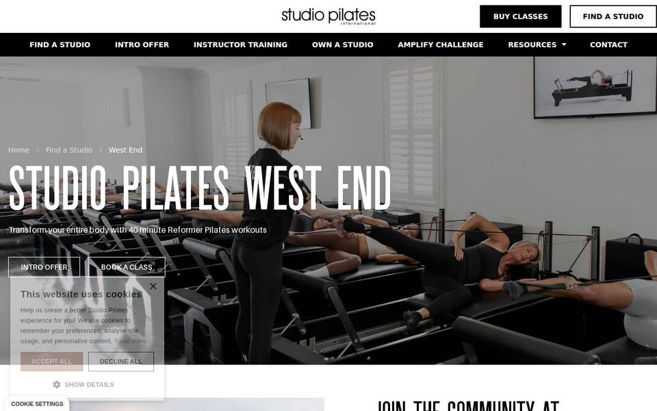 Studio Pilates International website
