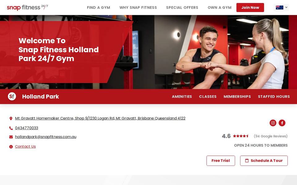 Snap Fitness Holland Park website