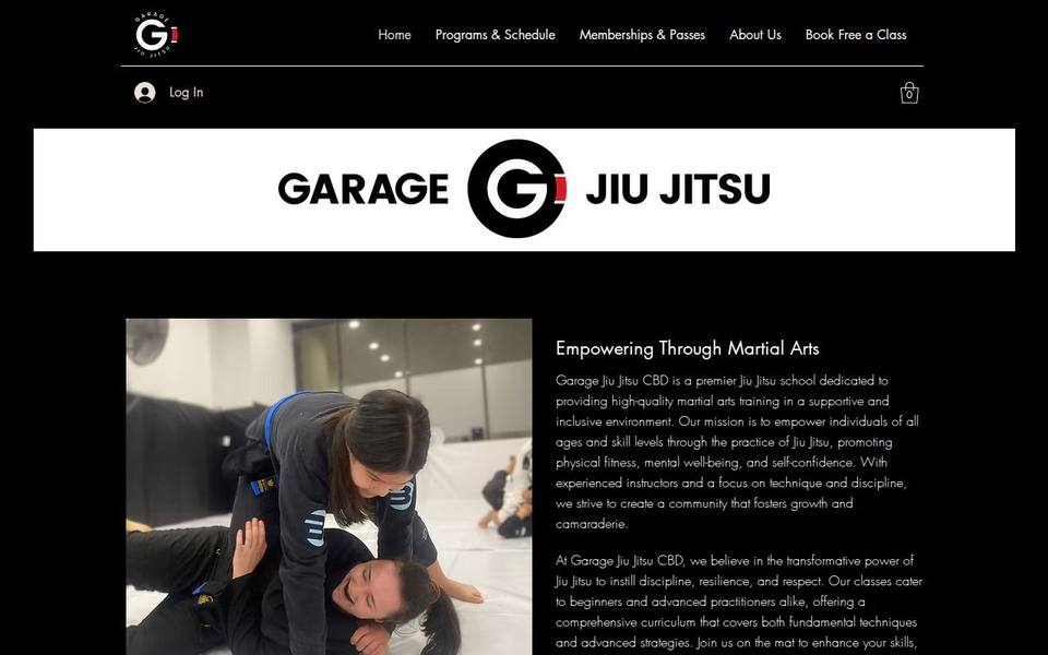 Garage Jiu Jitsu CBD website