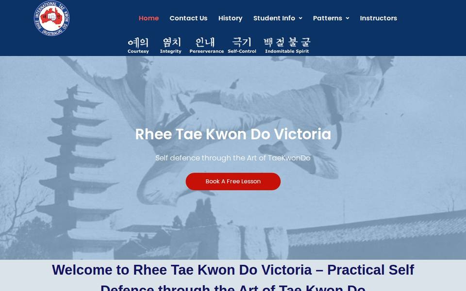 Rhee Tae Kwon-Do Victoria website