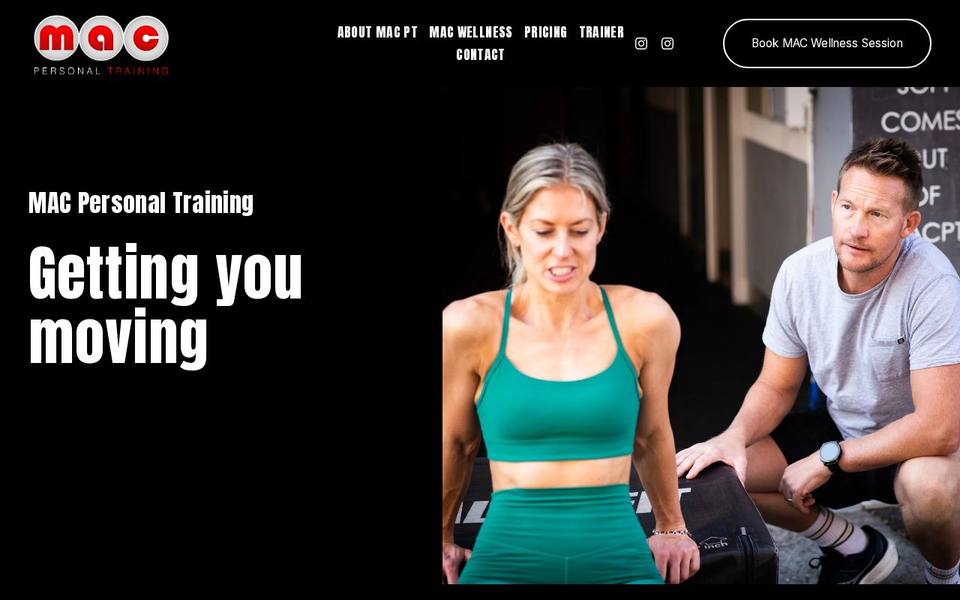 MAC Personal Training website