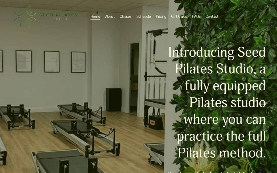 Seed Pilates Studio website