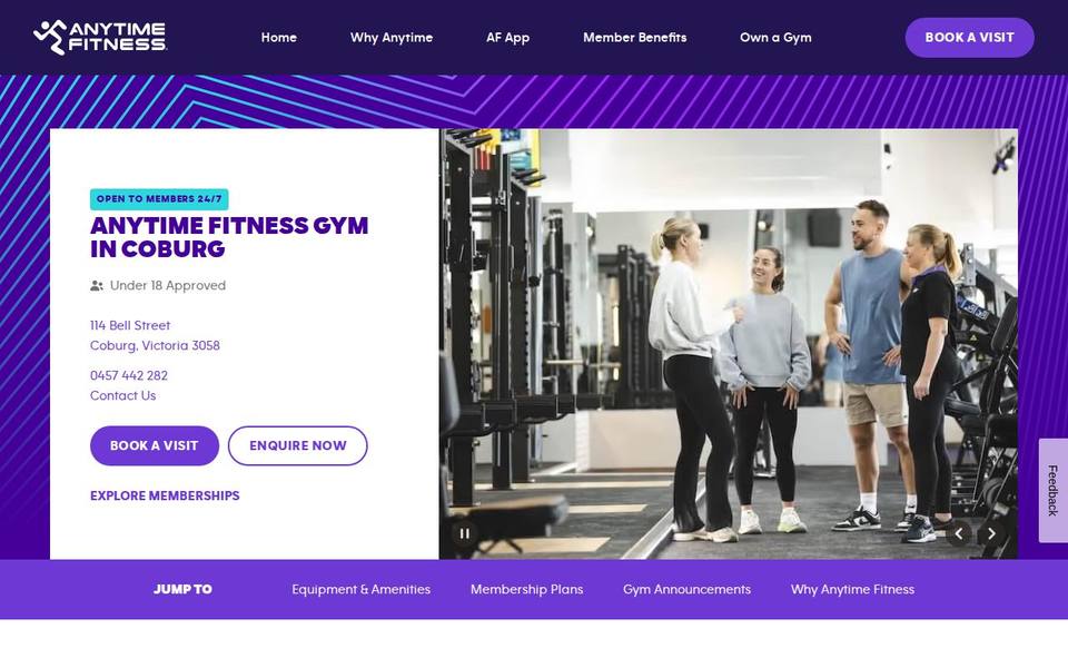 Anytime Fitness Coburg website