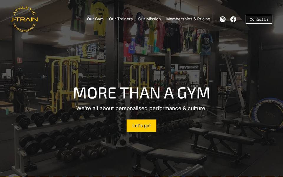 J-Train Athletic Performance and Personal Training website