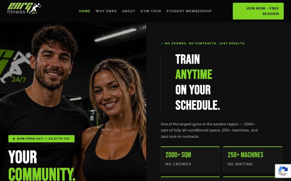 ENRG Fitness website