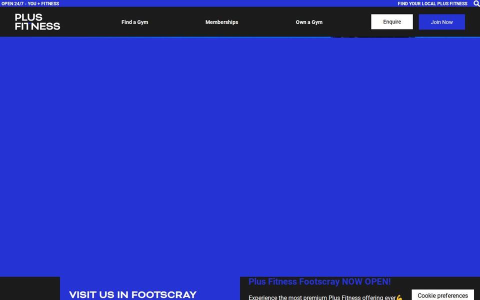Plus Fitness Footscray website