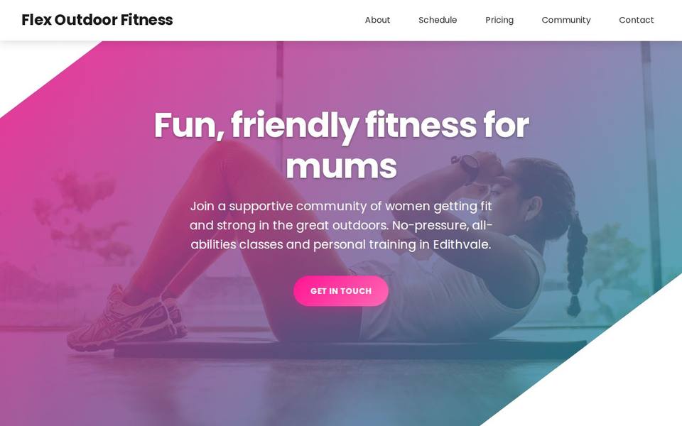 Flex Outdoor Fitness website