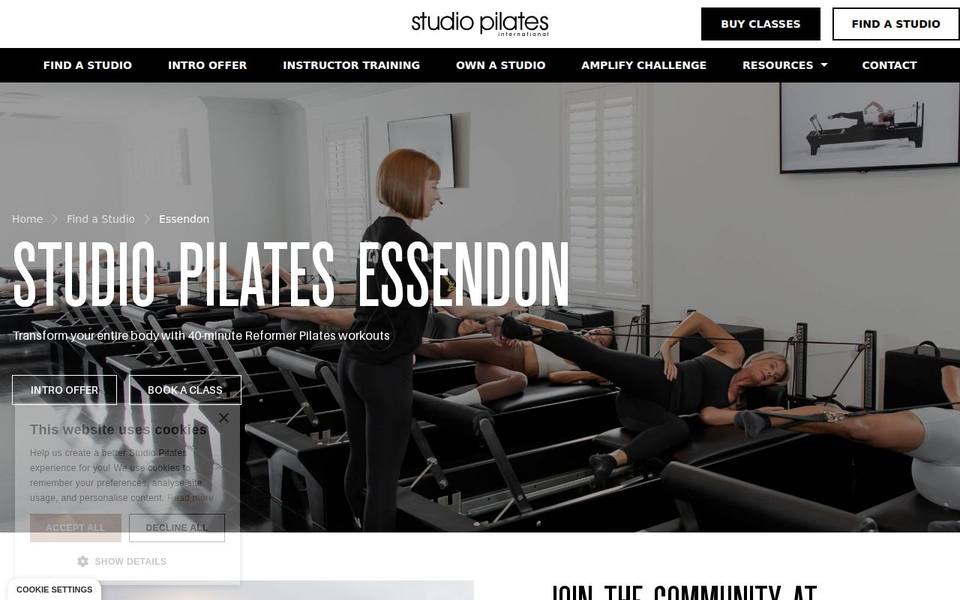 Studio Pilates website