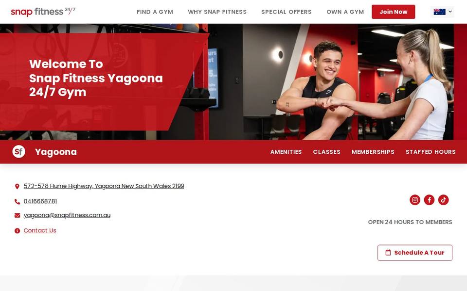 Snap Fitness Yagoona website