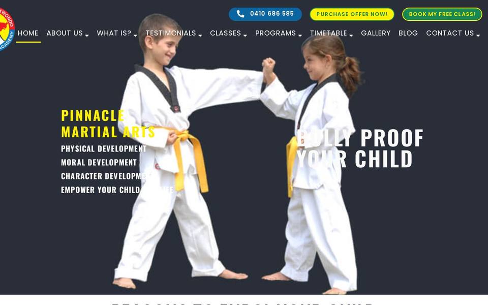 Pinnacle Taekwondo website