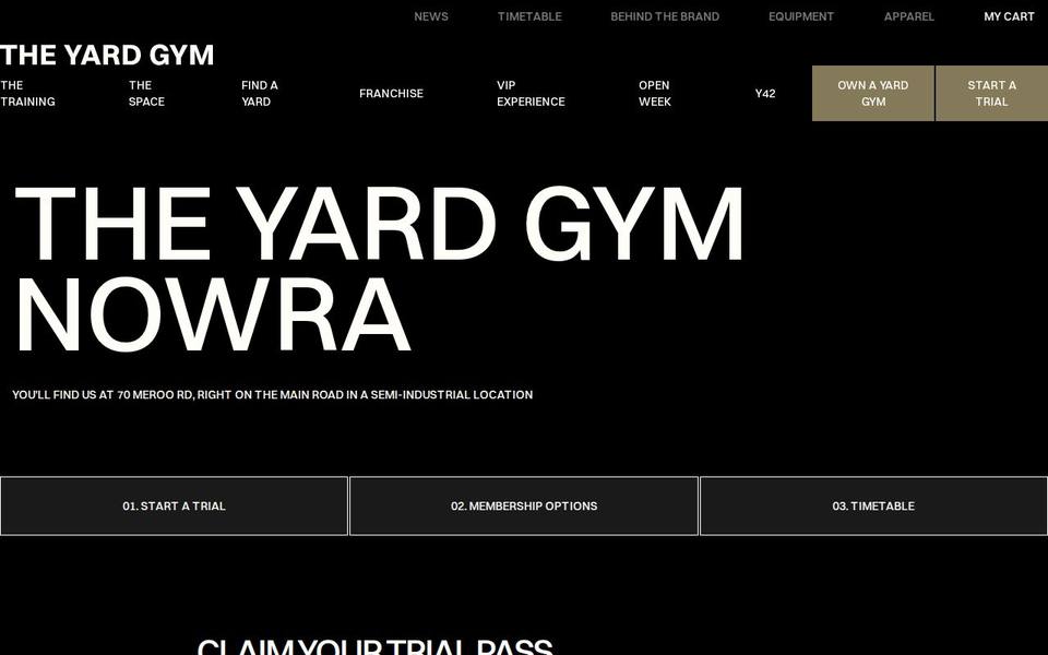 The Yard Gym Nowra website