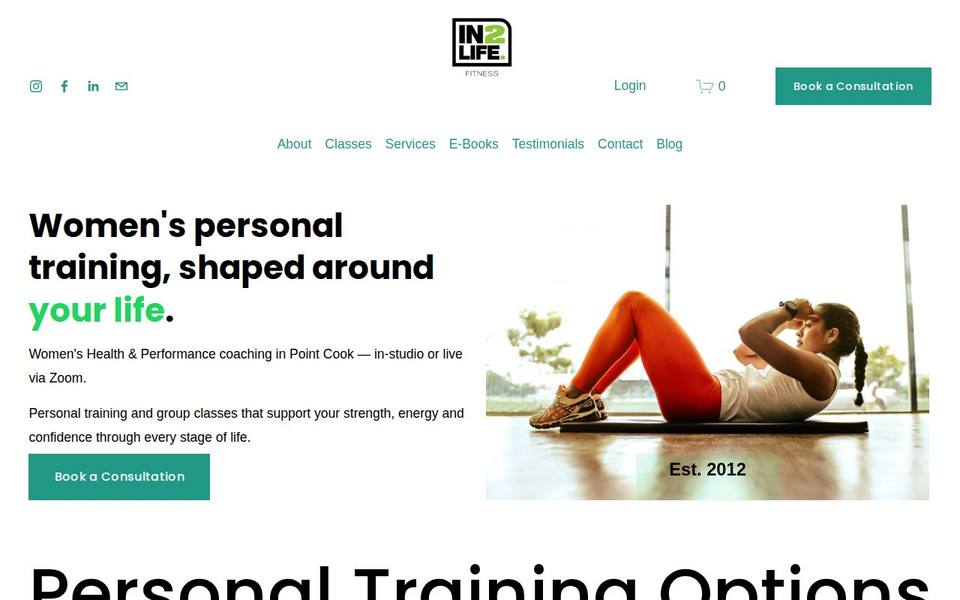 In 2 Life Fitness website