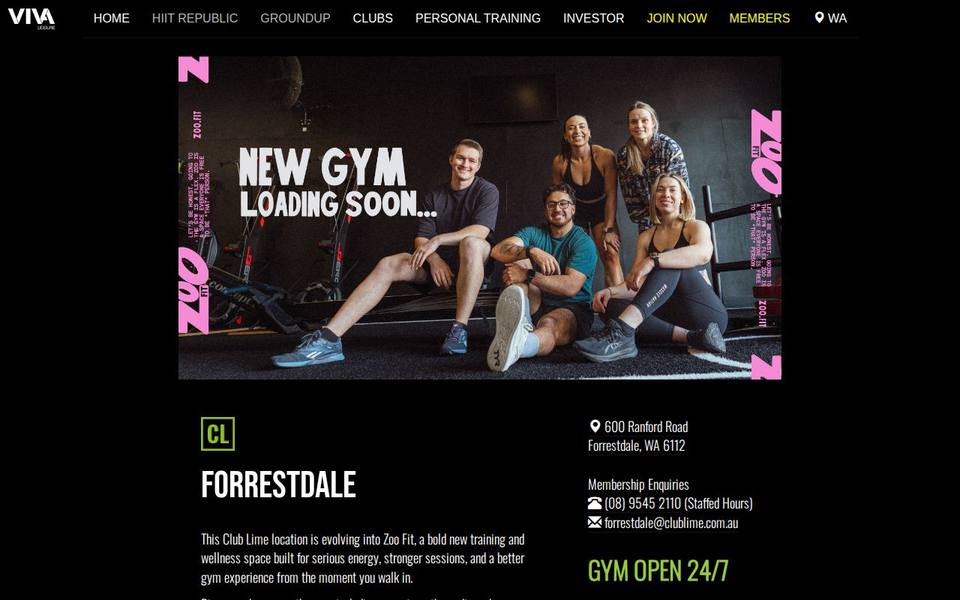 Club Lime Forrestdale website