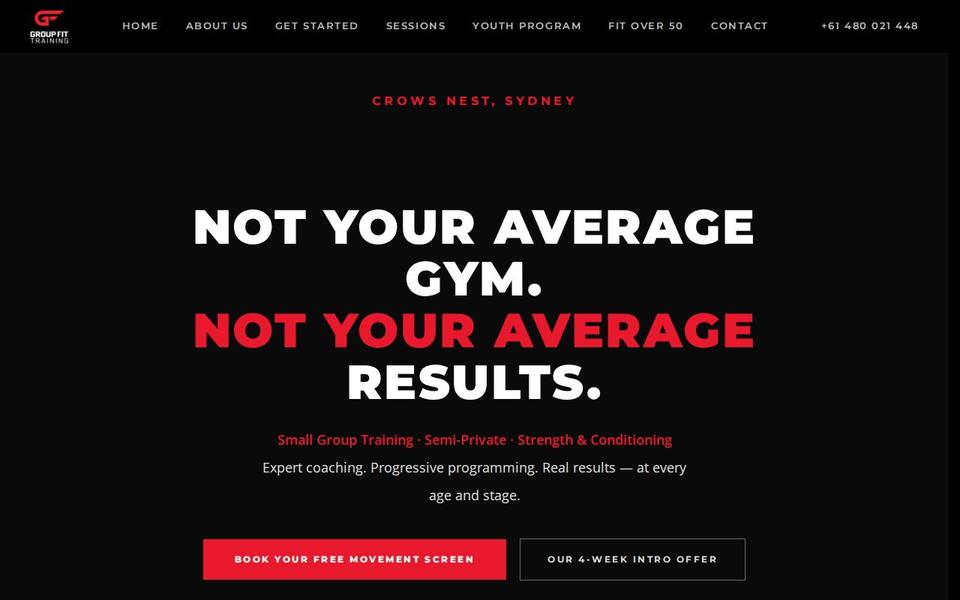 Group Fit Training | Gym Crows Nest, Semi-Private Group Training website