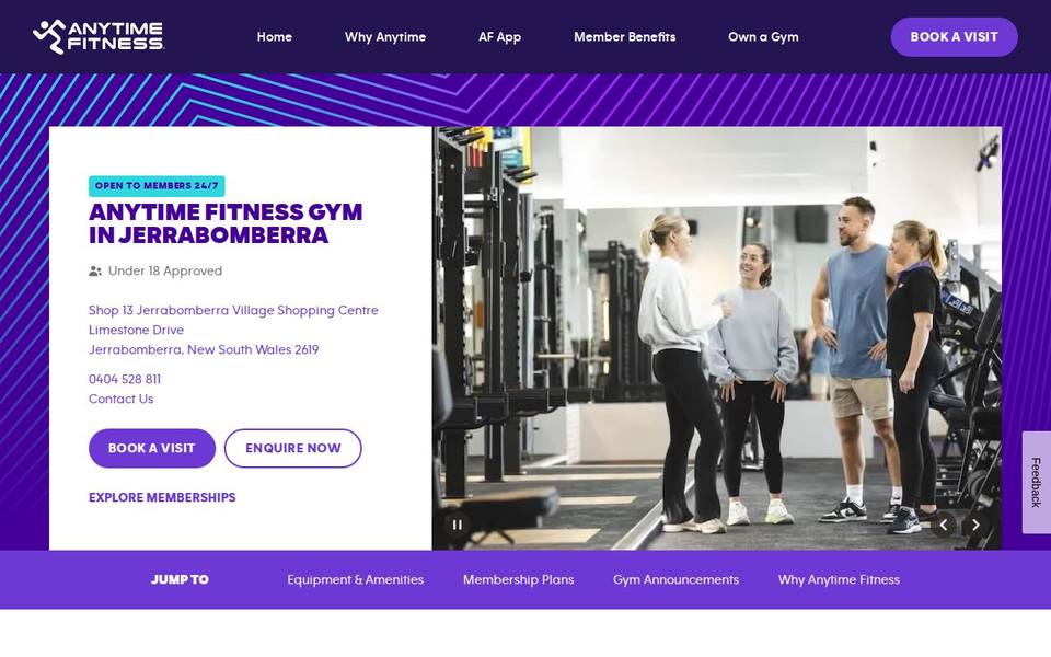 Anytime Fitness Jerrabomberra website