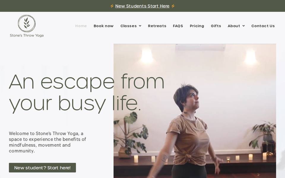 Stone's Throw Yoga website