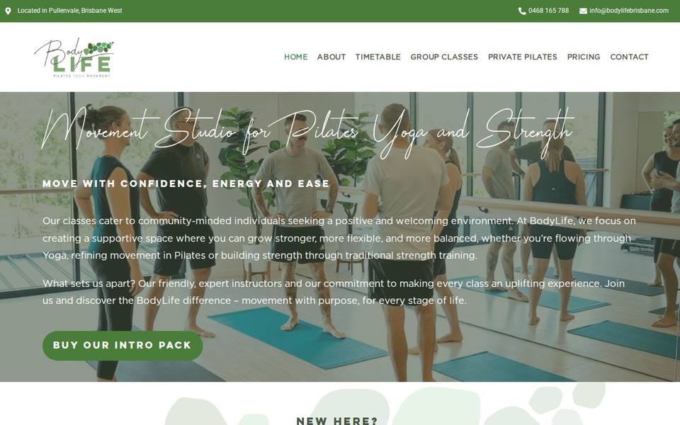 BodyLife Studio- Reformer Pilates in Pullenvale website