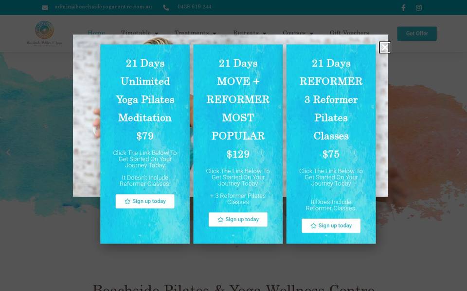 Beachside Pilates and Yoga Wellness Centre website