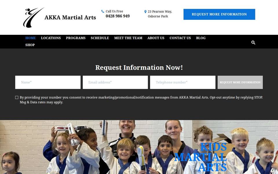 AKKA Martial Arts Academy website