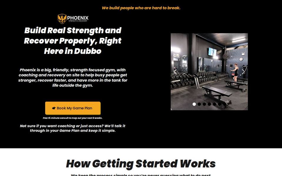 Phoenix Strength & Recovery website