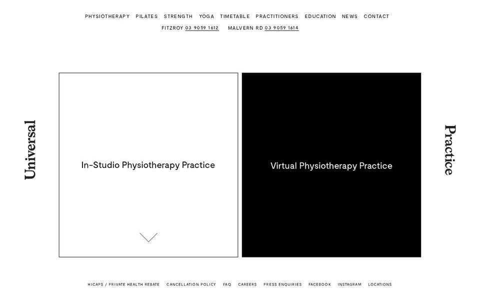 Universal Practice website