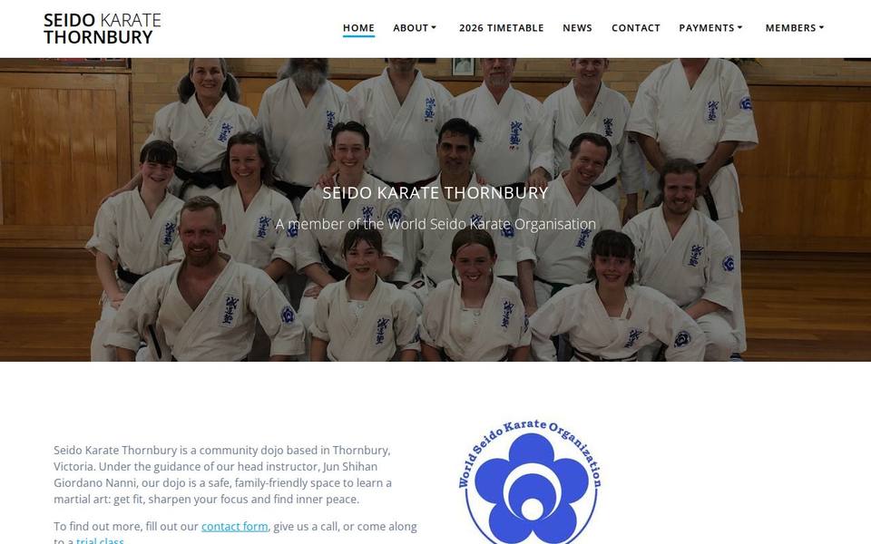 Seido Karate Thornbury website
