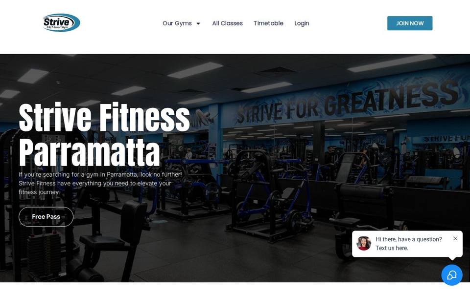 Strive Fitness 24/7 Smart Gym website