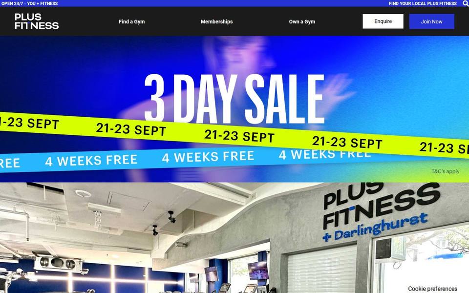 Plus Fitness Darlinghurst website