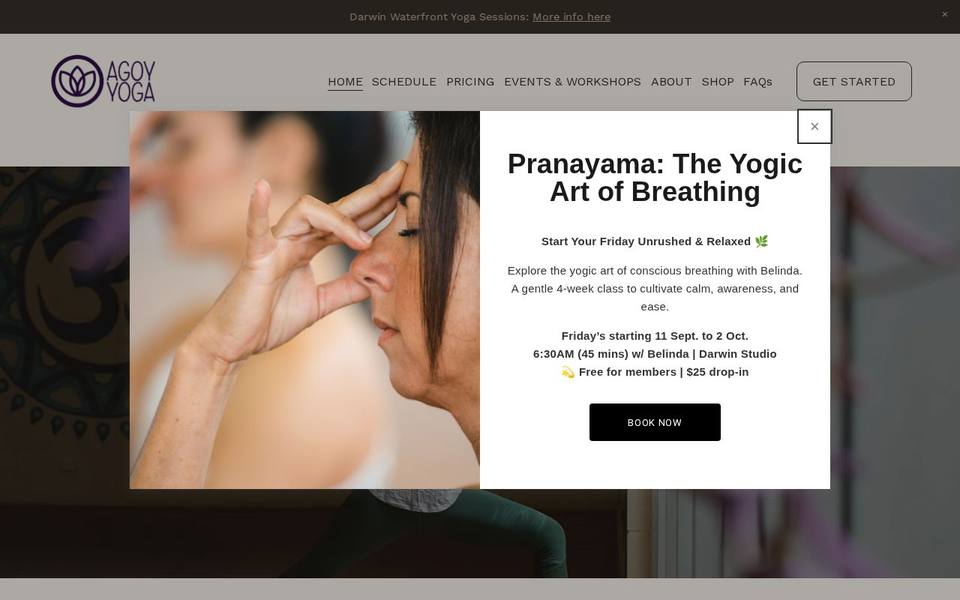 Agoy Yoga website