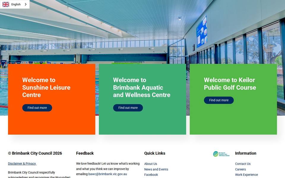 Sunshine Leisure Centre website