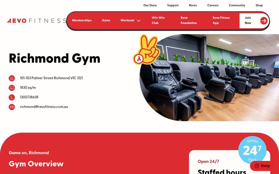 Revo Fitness Richmond website