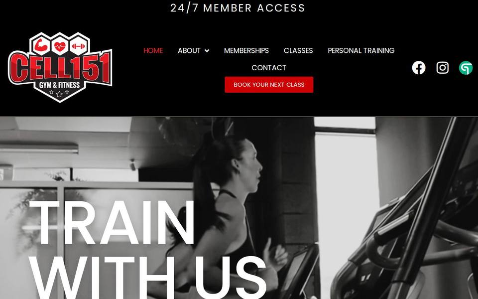 Cell 151 Gym and Fitness website