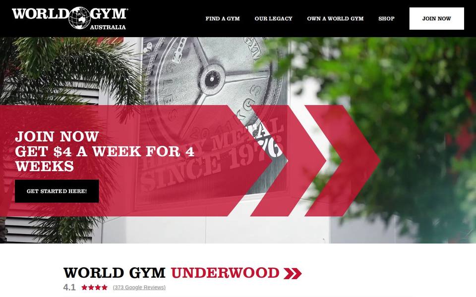World Gym Underwood website