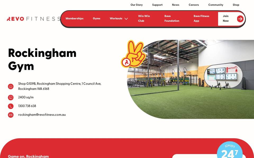 Revo Fitness Rockingham website