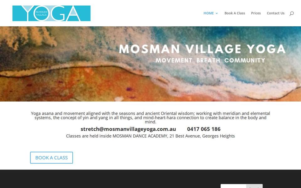 Mosman Village Yoga website