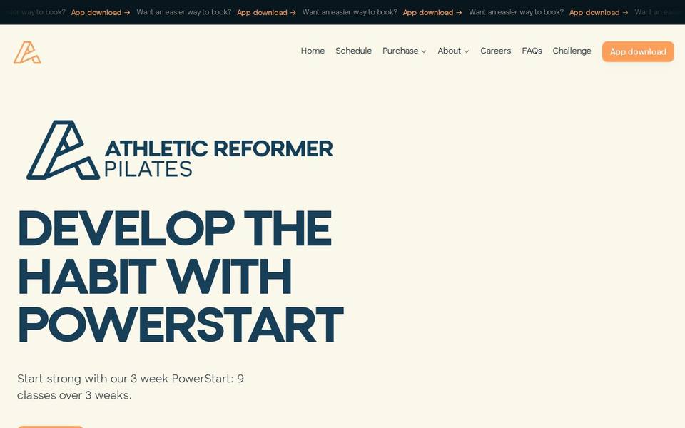 Athletic Reformer Pilates website