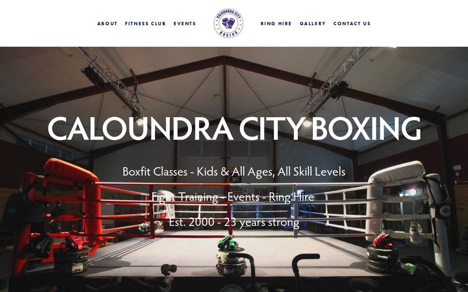 Caloundra City Boxing Fitness Club website