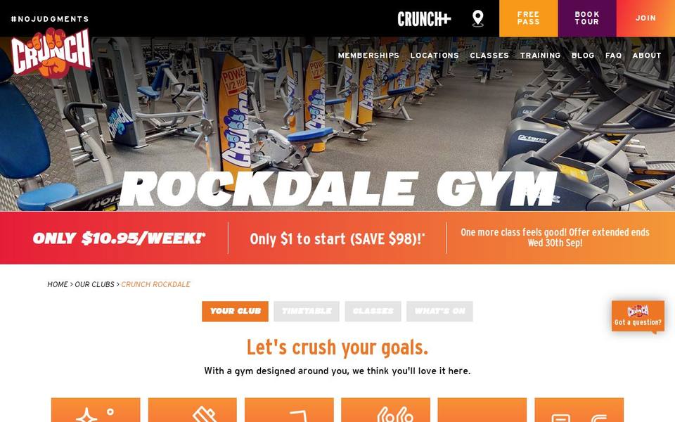 Crunch Fitness Rockdale website