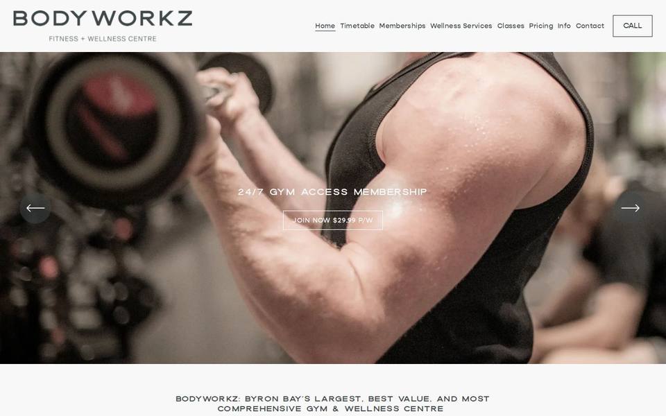 Bodyworkz Fitness & Wellness Centre website